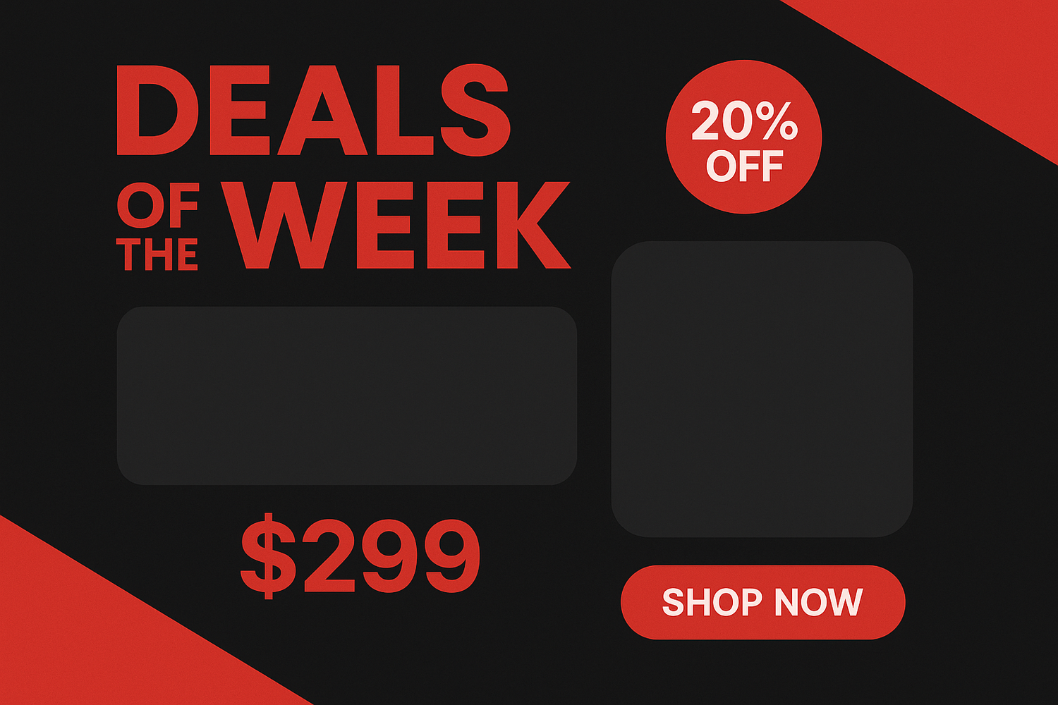 Deals of the Week Banner - Black and Red